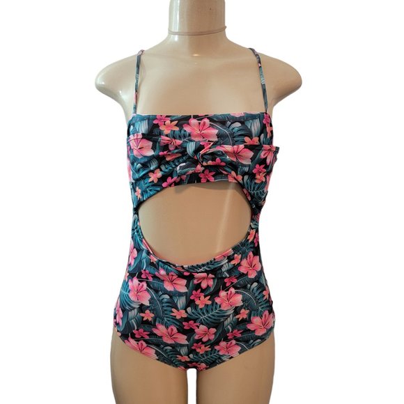 NWOT Hurley Girl's UPF 50+ One-Piece Swimsuit Multicolor - Picture 1 of 11